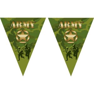 3x Stuks Leger Camouflage Army Thema Vlaggetjes Slingers/Vlaggenlijnen Groen van 5 Meter