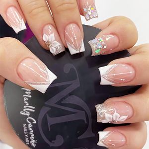 Korte vierkante nagels - 24 stuks - roze kunstnagels - inclusief jelly lijm - nagelvijl - houten staafje - DIY manicure voor vrouwen en meisjes
