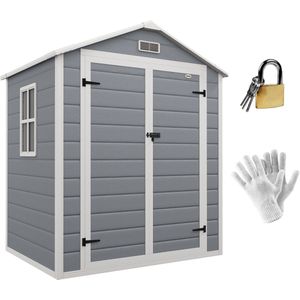 Outsunny-Gartenschuppen-Aluminiumlegierung, Kunststoff-183L x 134B x 210H cm-Grau
