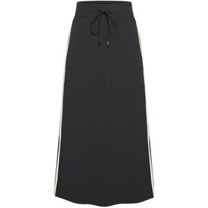 Mi Piace - Travelstof Rok - Zwart - Met Zijstrepen