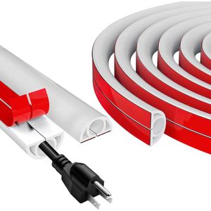 Brenzoos - Halfronde Kabelkanalen 1 Meter - Wit - Flexibele Tape Voor Kabels - Wandvloer Bescherming