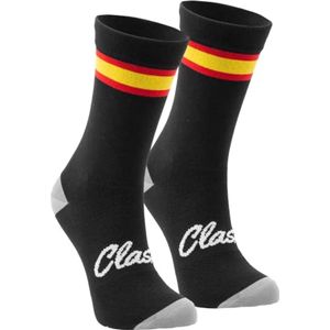 Hoge fietssokken met Spaanse vlag - ademend, compressie en thermoregulation voor fietsen, MTB, spinning en crossfit