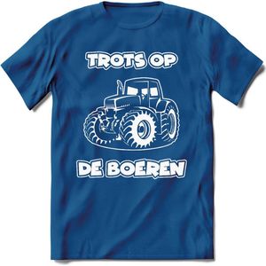 T-Shirt Knaller T-Shirt|Trots op de boeren / Boerenprotest / Steun de boer|Heren / Dames Kleding shirt Trekker / Tractor|Kleur Blauw|Maat XXL