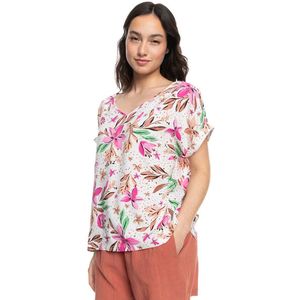 Roxy Sweet Hibiscus T-shirt Met Korte Mouwen En V-hals Veelkleurig L Vrouw