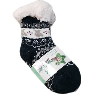 Wintersokken - Huissokken - kinderen - Warme wintersokken - Anti-slip - Kleur Donkerblauw - Maat 27 t/m 31 - Kerst - Cadeau