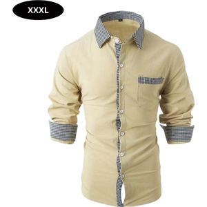 Nivard Overhemd Heren - Volwassenen - Lange Mouwen - Strijkvrij - Lange Mouw - Champagne - Maat XXXL