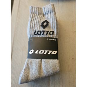 lotto sokken grijs 3 paar maat 39-42