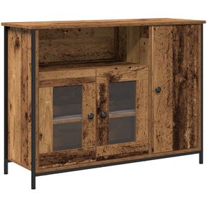vidaXL - Rustiek - Dressoir - Oude - Hout - Bewerkt - Hout - 100 - x - 35 - x - 75 - cm