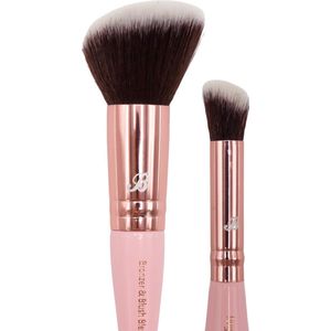 Boozyshop ® Blush Kwast Soft Pink & Gold - Ook geschikt voor bronzer - Make-up Kwasten - Flawless applicatie - Bronzer & Blush Blending Brush