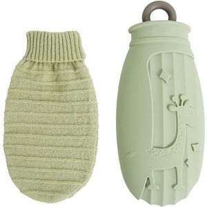 TheLau - Cartoon Warmwaterkruik met Hoes, 500ml - Warm en Koud - Draagbaar - Groen Hert