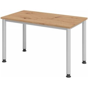 HILO 612 S | Bureau - Tafelhoogte I In hoogte verstelbaar 120 x 67 Essen-Eik/Zilver