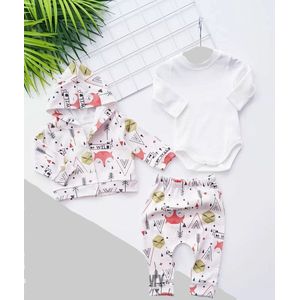 Baby jongens- baby set-3 pce - Baby Kleding set- kleding set - Maat 56 - Vos - Multikleur - Oranje