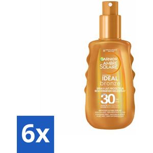 Garnier - Ambre Solaire - Melkspray - Ideal Bronze - SPF 30 - 150 ml - Voordeelverpakking - 6 stuks