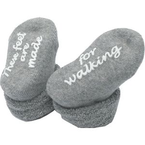 BamBam - Socks ‘These feet are made for walking’ - Grijs - Huissokken