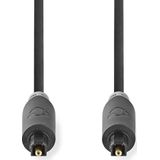 Nedis Optische Audiokabel - TosLink Male - TosLink Male - 3.00 m - Rond - PVC - Antraciet - Doos