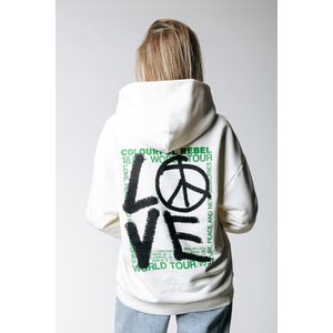 Colourful Rebel Love Peace Oversized Hoodie - M