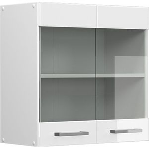 Vicco R-Line Keuken Glazen keukenkast – 60 cm Wit Hoogglans