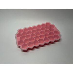 Ijsblokjesvorm met deksel - Keukengerei - Siliconen vorm en deksel - Roze