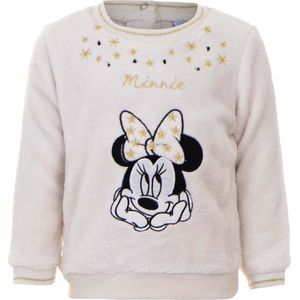 Disney Minnie Mouse sweater - Baby - Coral Fleece -  Off-white/Goud - Maat86 (24 maanden / 86 cm)
