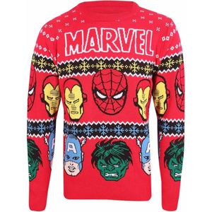 Marvel - Faces Knitted jumper - 2XL - Rood