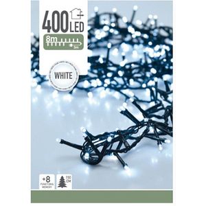 Oneiro’s luxe Cluster 400 LED's - 8 meter - wit - 8 functies + geheugen - kerst – clusterverlichting- feestdagen - winter - verlichting - binnen - buiten – sfeer