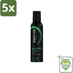 5 x Syoss - Max Hold - Haarmousse - Ultra Sterke Hold - 250 ml - Grootverpakking - Haar Mousse - Styling Mousse - Keratin Mousse - Haarversterking - Haarverzorging