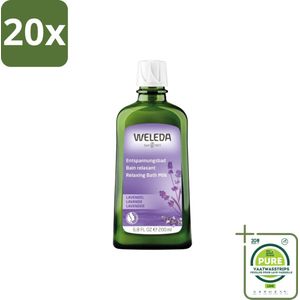 20 x WELEDA - Ontspanningsbadmelk - Lavendel - 200 ml - Grootverpakking - Lavendel Badmelk - Ontspanningsbad - Aromatherapie - Natuurlijke Badproducten - Weleda