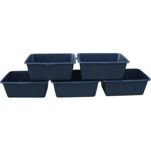 HL Speciebak – Speciebakken – Metselkuip – Kuip – Boomkuip – Set van 5 stuks – 60 Liter – Rechthoekig – Kunststof – Zwart – L 70 x B 40 x H 30 c