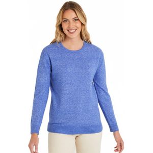 Korte gemêleerde trui met ronde hals en wol