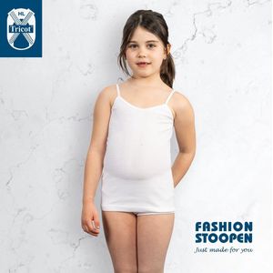 HL-tricot - Meisjes Hemd - Wit - Spaghetti Bandjes