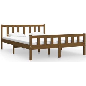 VidaXL Bedframe Massief Hout Honingbruin 140x190 cm