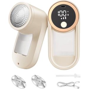 Oplaadbaar Scheerapparaat Tegen Pluizen Met Led-Display En 6 Messen - Elektrische Pluisverwijderaar Voor Kleding En Meubels