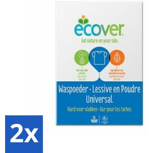 2 x Ecover - Waspoeder Universal - Voor witte & bonte was - 1,2 kg - Waspoeder - Biologisch Afbreekbaar - Milieuvriendelijk - Wasmiddel - Vlekkenverwijderaar