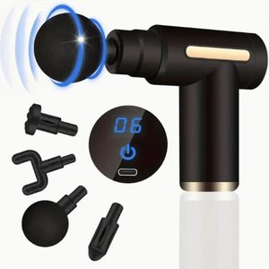 Massagegun - Massage Pistool - 4 Opzetstukken - 6 Standen - Krachtig - Draadloos - Sport - Relax Massage Apparaat