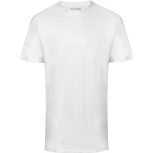 Slater 2500 - BASIC 2-pack T-shirt ronde hals korte mouw wit S 100% katoen