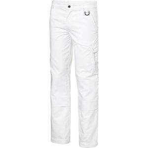 KLM - Werkbroek ROGER- Polykatoen- 300gr/m2 - Wit MET 2 REFLECTIESTREPEN OP DE KUIT