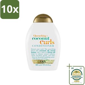 10 x OGX - Coconut Curls - Conditioner - Krulverzorging - Voedend - 385 ml - Grootverpakking - Krulverzorging - Kokosolie - Kruldefinitie - Voedend Haar - Anti-pluis