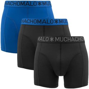 Muchachomalo heren 3P microfiber boxers zwart & blauw