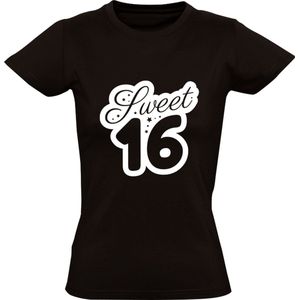 Sweet 16 Dames T-shirt | 16 jaar | Sixteen | Zestien | Verjaardag | Birthday | cadeau | kado  | shirt
