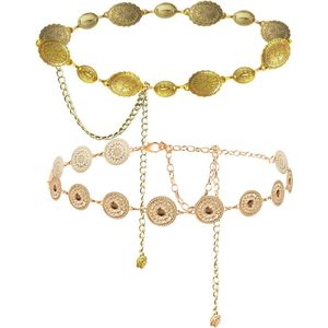 Ketting Riem voor Dames - Goudkleurig - Set van 2 - Accessoire voor Jurk en Jeans