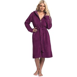 Badjas met ritssluiting en capuchon van superzacht katoen voor dames