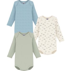 Petit Bateau Setje van katoenen body's met lange mouw en pinguïnprint voor baby's