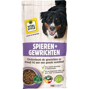 VITALstyle Hond Spieren+Gewrichten - Hondenbrokken - Voor Het Behoud Van Een Goede Mobiliteit - Met o.a. Zalmolie & Glucosamine - 5 kg