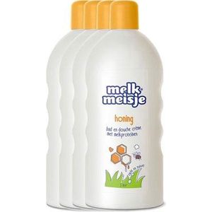 Melkmeisje Bad & Douche – Honing - 4x2000 ml - Voordeelverpakking - zacht