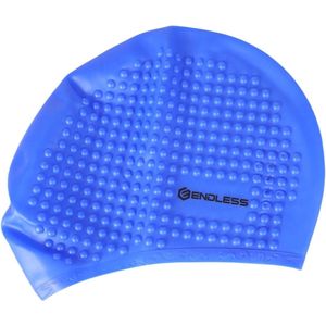Endless EL1021 Siliconen Badmuts Blauw met Bubbel Design | Comfortabele Elastische Waterdichte Zwemmuts voor Lang & Kort Haar | Dikke Rand | Unisex Volwassenen | Duurzaam & Anti-Lek | Perfect voor Zwemtraining | Black Friday Deal