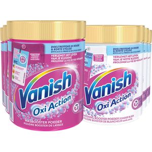 Vanish Oxi Action - Whitening & Wasbooster Poeder - Vlekverwijderaar Voor Witte & Gekleurde Was - 1000g x 6 - Voordeelverpakking