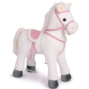 Pink Papaya staand paard om op te zitten | 60cm speelpaard om op te rijden Luna | paard om op te rijden voor kinderen met geluid | rijpaard