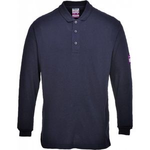 Portwest Poloshirt Met Lange Mouwen Marineblauw Mt 2xl