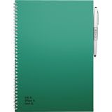 MOYU - Forest Green Notebook - Uitwisbaar Notitieboek A4 Hardcover - Multifunctionele pagina’s - Inclusief uitwisbare pen, houder en wisdoekje