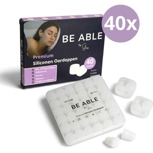 Be Able Premium Siliconen Oordoppen – 40x Kneedbare Slaap Oordopjes –Maximale Geluidsdemping 27dB - Snurken Earplugs - Geluiddempende Oordoppen voor Slapen, Zwemmen & Concentratie – Anti Snurk – Ideaal voor Zijslapers